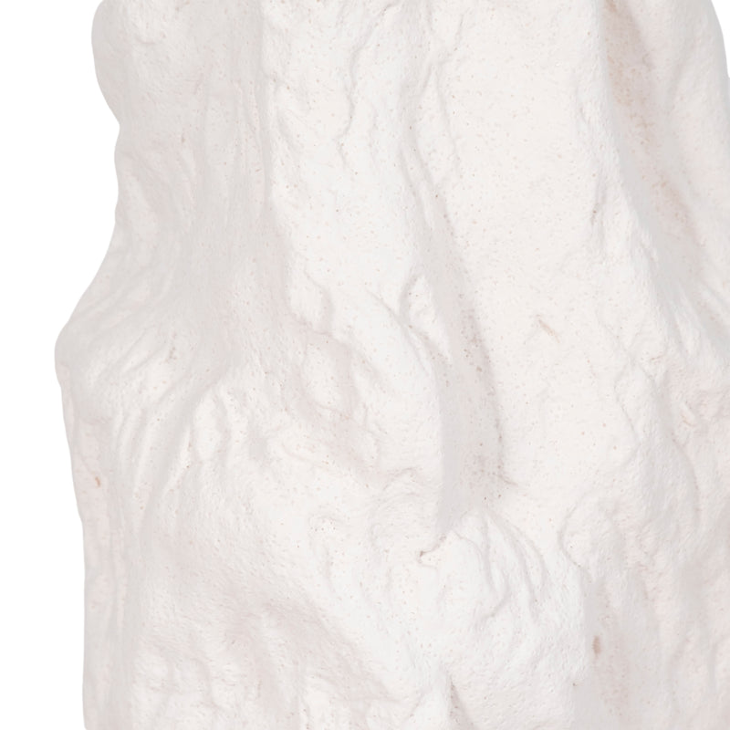 17 Jagged Textured Vase, White