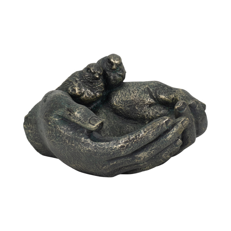 9 Giving Hands Birdfeeder, Bronze