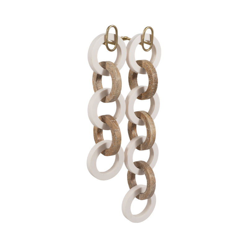 S/2 26/35 Kano Wood And Resin Wall Link Chains