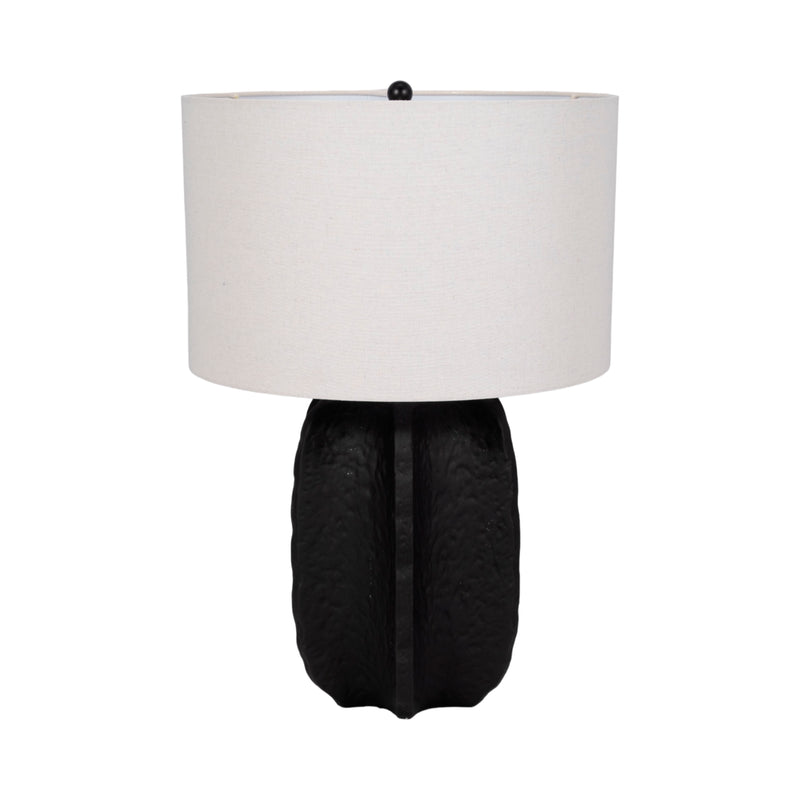 24 Textured Jagged Table Lamp, Black/white