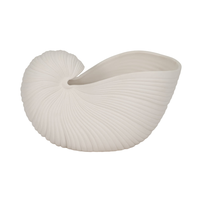 10 Nautilus Shell Planter, White