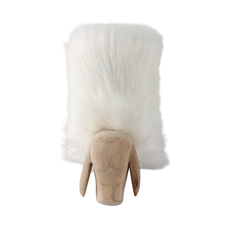 12 Faux Fur Sheep, White/natural