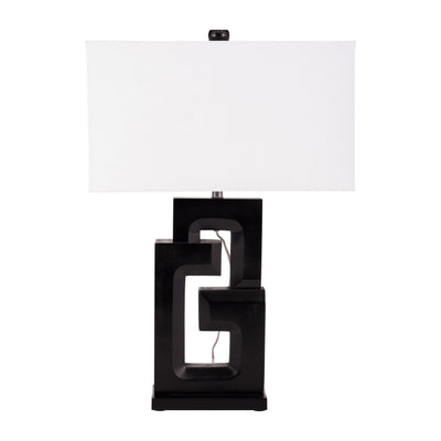 Wood, 27h Geometric Lamp, Black