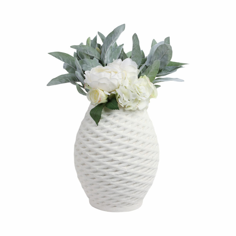 13talland Small 3d Printed Porcelain Vase, Ivory