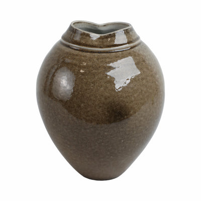 11 Callen Wide Porcelain Vase, Brown