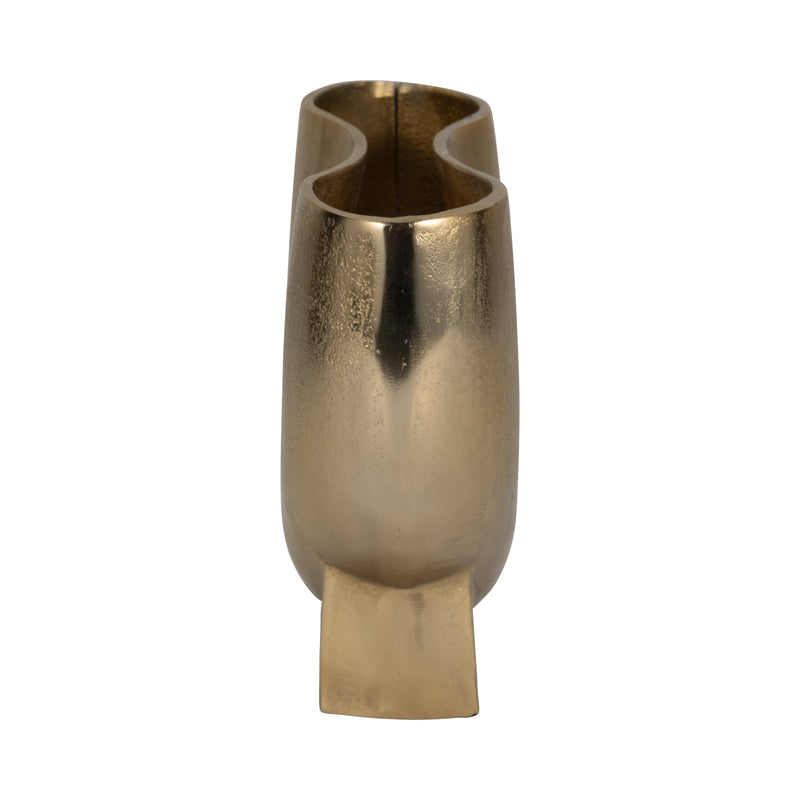 11 Abyss Arrow Shaped Metal Vase, Gold