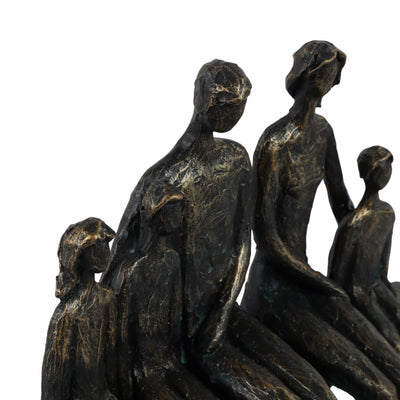 POLYRESIN 10 FAMILY SCULPTURE, BRONZE