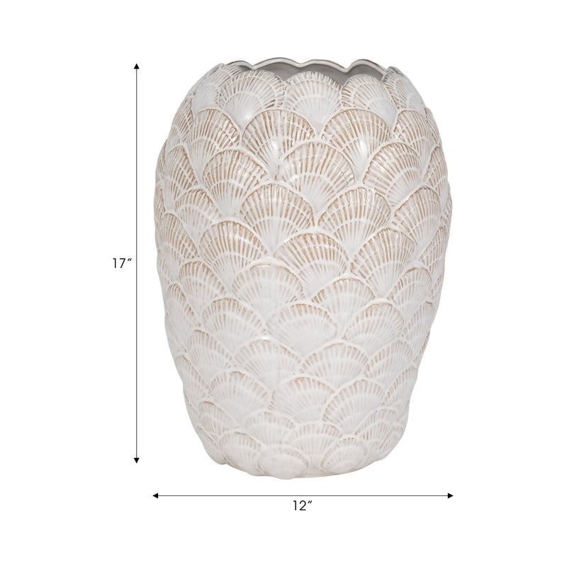 17 Seashells Vase, White