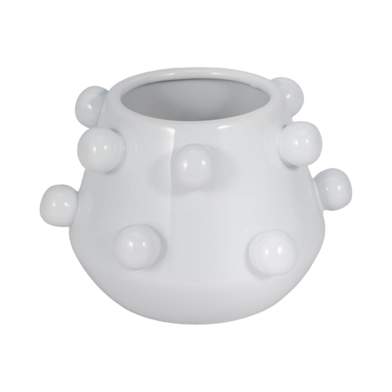 8 Tapered Bubble Planter, White