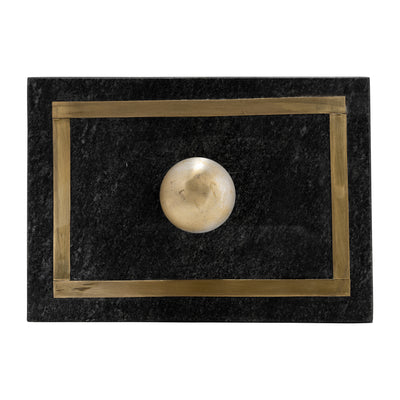 Marble, 7X5 Rectangular Box - Knob, Black