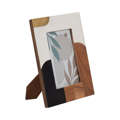 RESIN, 4X6 MID-CENTURY PHOTO FRAME, MULTI