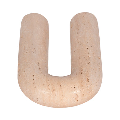 8 Rounded Travertine Arch Object, Tan