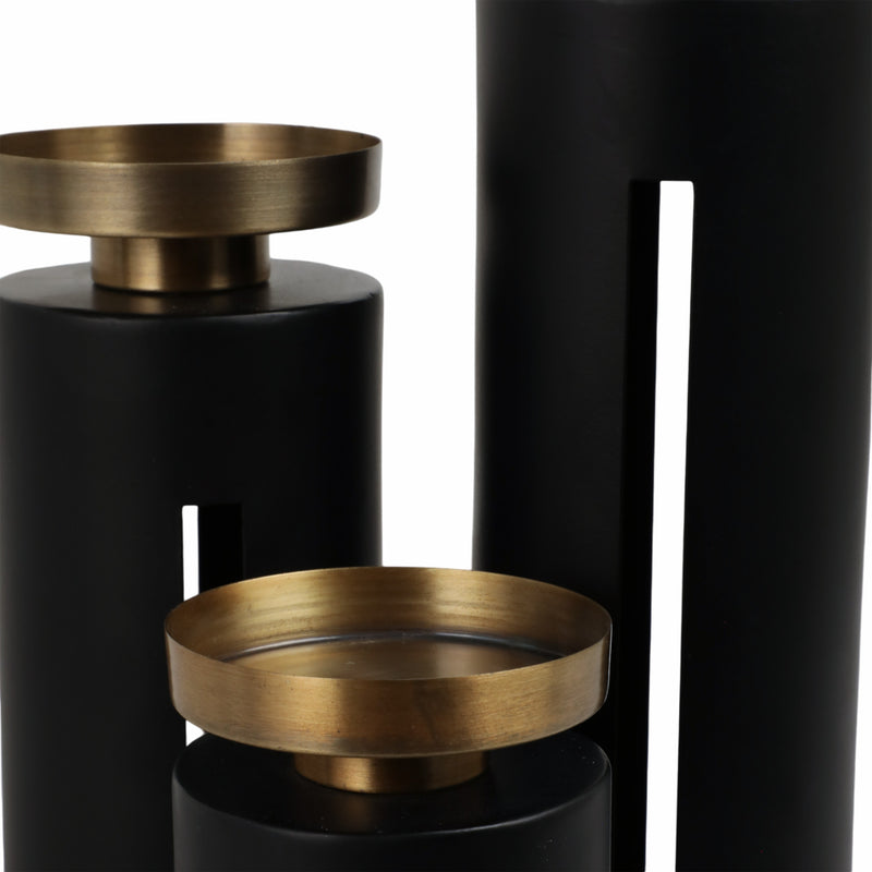 S/3 9/12/15 Hibbing Black And Gold Candlesticks