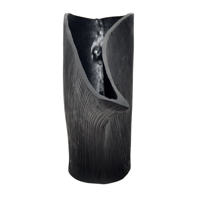 Metal, 16 Corinth Medium Black Vase