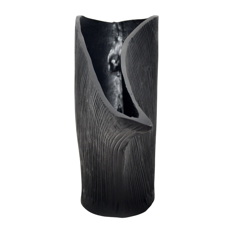 Metal, 16 Corinth Medium Black Vase