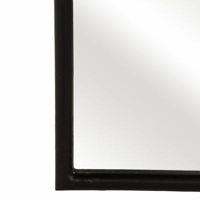 32x72 Thick Frame Arched Leaner Mirror, Black