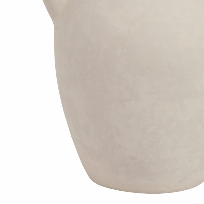 9 Vase With Handles, Paper Mache, White