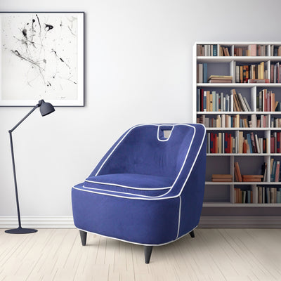 TWO-TONED ACCENT CHAIR - DARK BLUE  KD