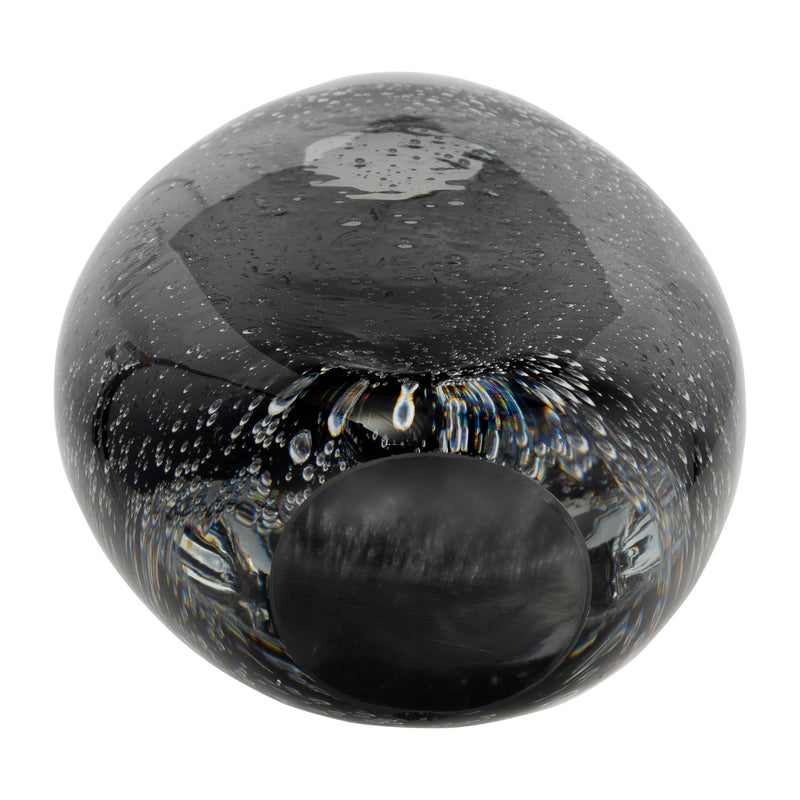 GLASS, 9H ELLIPSE VASE, SMOKE