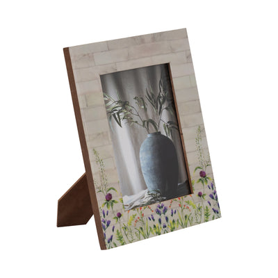 Resin, 5x7 Purple Flower Field Photo Frame, Multi