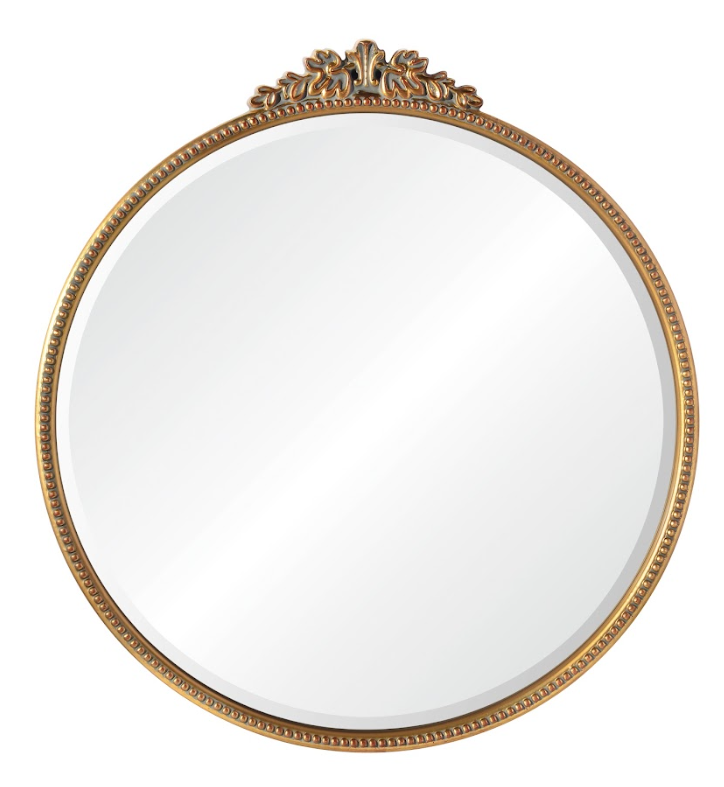 Bevel mirror, antique matt black finishing