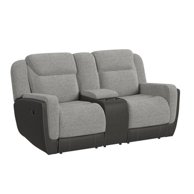 Hornet Motion Loveseat with Console in Rancho Grey