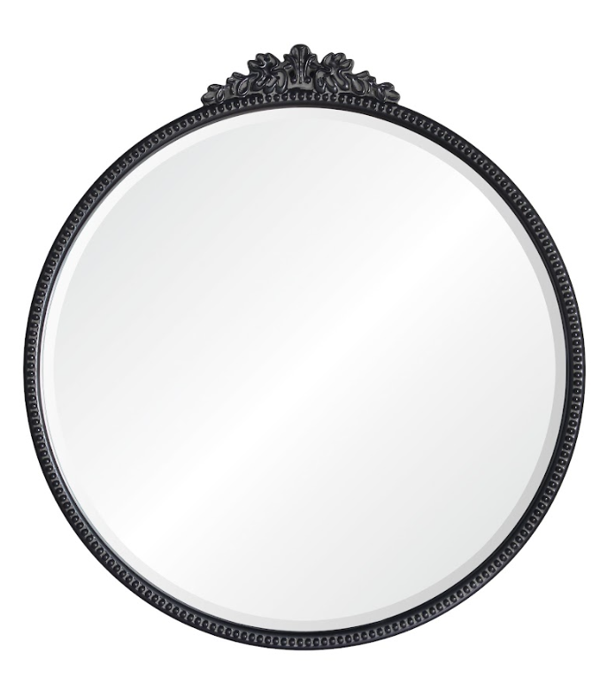 Bevel mirror, antique matt black finishing