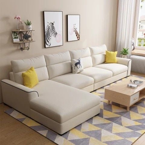 Fiore -Modern, connected sofa in off-white color