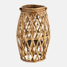 16H WICKER LANTERN, BROWN