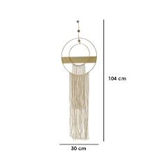 METAL 41H DREAM CATCHER W/ TASSELS, NATURAL