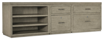 Linville Falls 96 Credenza with File, Lateral File and Open Desk Cabinet