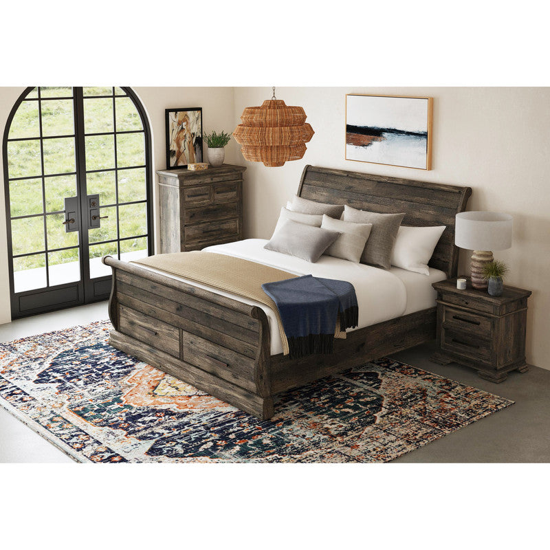 Park Ridge Queen Sleigh Storage Bed in Charcoal