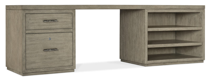 Linville Falls 96 Desk with One File and Open Desk Cabinet