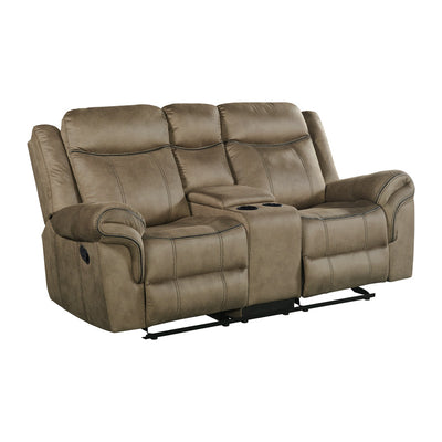 Sorrento Motion Loveseat with Console in T101 Brown