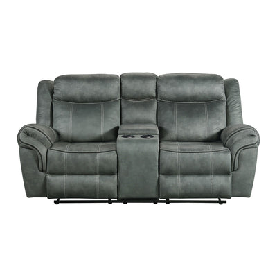 Sorrento Motion Loveseat with Console in FB367 Charcoal