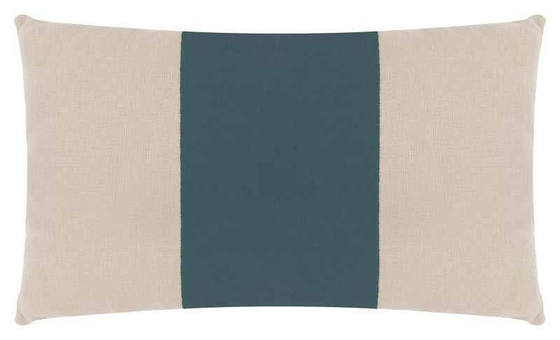 Lagoon Velvet Linen Kidney Pillow