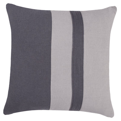 Metal and Denim Linen Throw Pillow