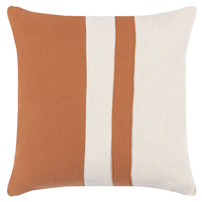 Cream and Terracotta Linen Throw Pillow