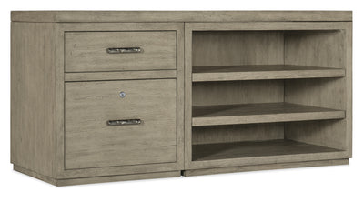 Linville Falls 60 Credenza with File and Open Desk Cabinet