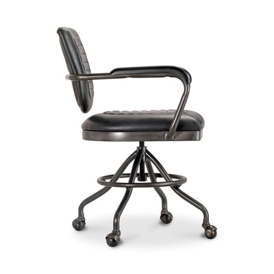 Foster Swivel Desk Chair Onyx Black Leather