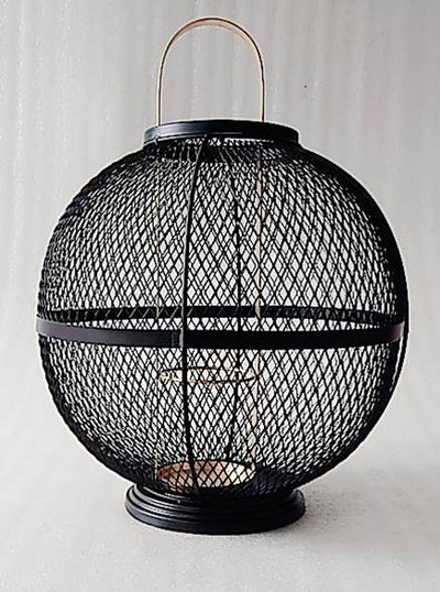 ROUND LANTERN BLACK AND GOLD - Al Rugaib Furniture (4728020467808)