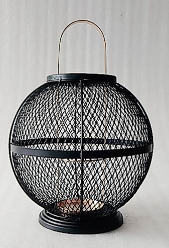 ROUND LANTERN BLACK AND GOLDSMALL - Al Rugaib Furniture (4728020566112)