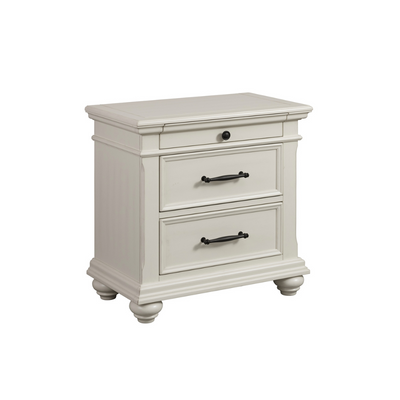 Slater Creamy White Nightstand W/Usb  (6537797402720)