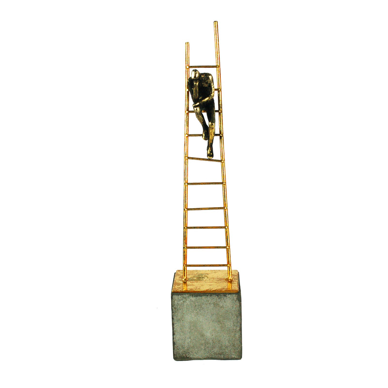 GOLD LADDER SCULPTURE, SITTING MAN (6608448290912)