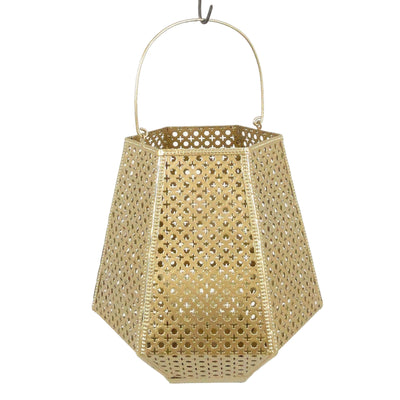 GOLD PIERCED METAL LANTERN 22" (6608448847968)