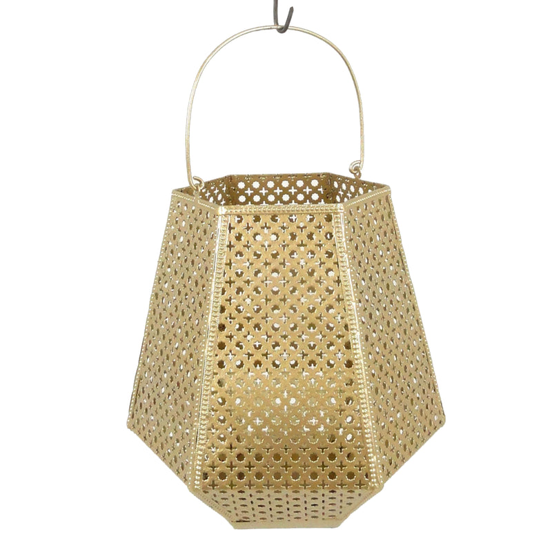 GOLD PIERCED METAL LANTERN 22" (6608448847968)