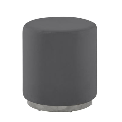 CHARCOAL/SILVER VELVETEEN STOOL (6608450355296)