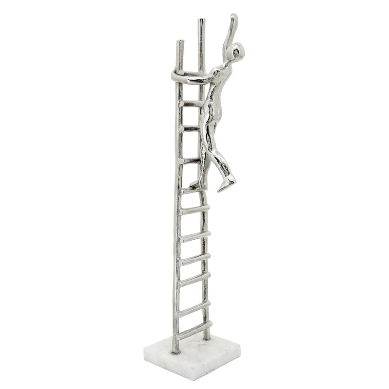 SILVER LADDER SCULPTURE, PERSON CLIMBING (6608450715744)