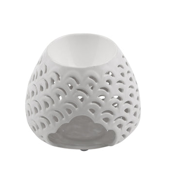 WHITE OIL BURNER CANDLE HOLDER, 4" (6601768665184)