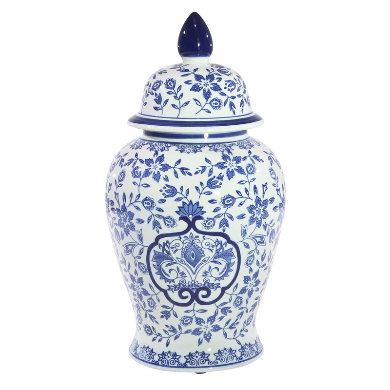 WHITE/BLUE TEMPLE JAR 18" (6608452419680)